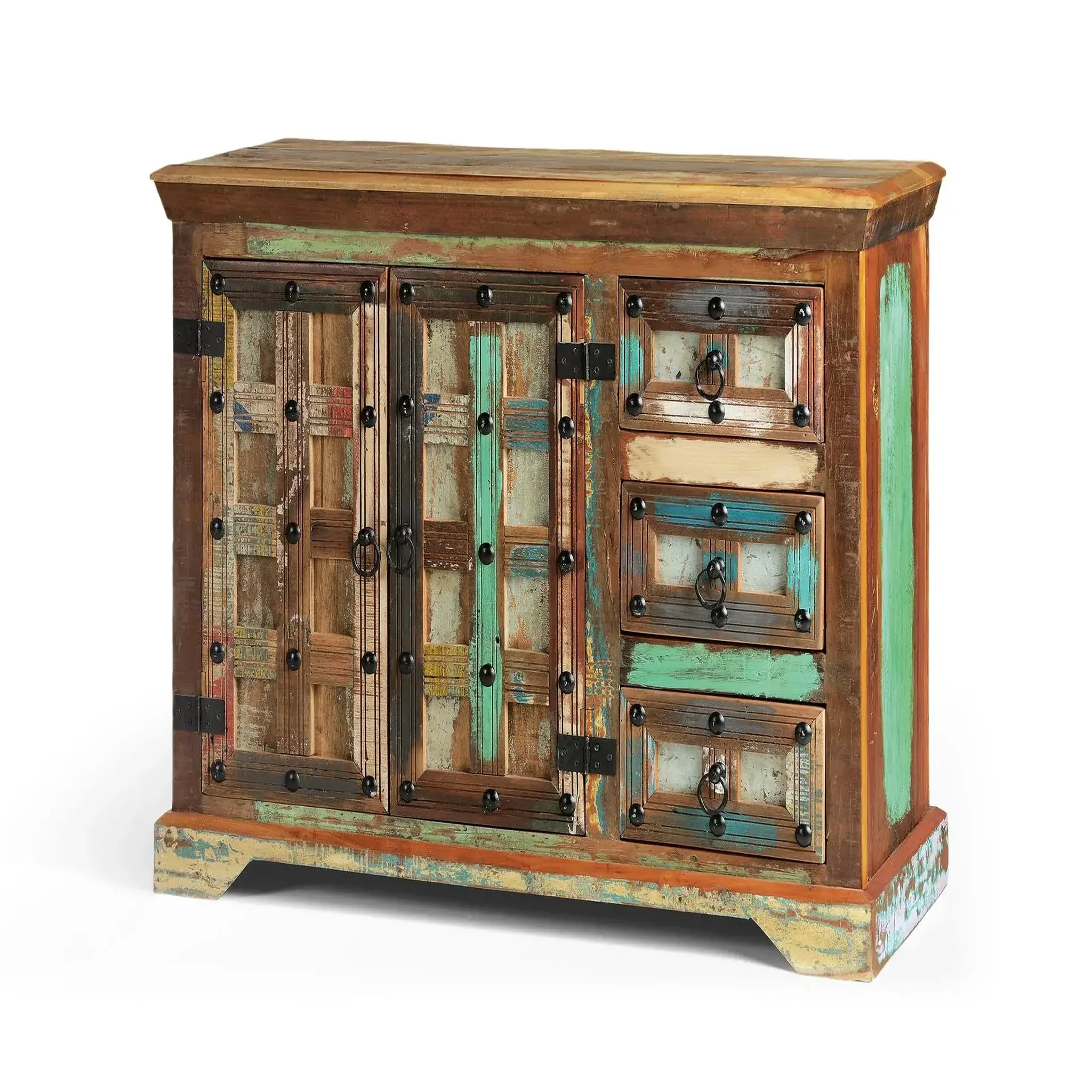 Voir la diapositive 2 : GINER Y COLOMER SL Buffet en bois recyclé 110cm style rétro vintage