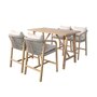 Voir la diapositive 1 : SWEEEK Table haute de jardin bois d'acacia + 4 assises Paloma et Zahara naturel 150 x 81 x 100 cm