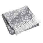 Paris Prix Plaid à Franges Imprimé  Flavie  125x150cm Gris