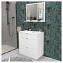 Voir la diapositive 1 : Ensemble de salle de bain meuble sous vasque 3 tiroirs + vasque + miroir FARO