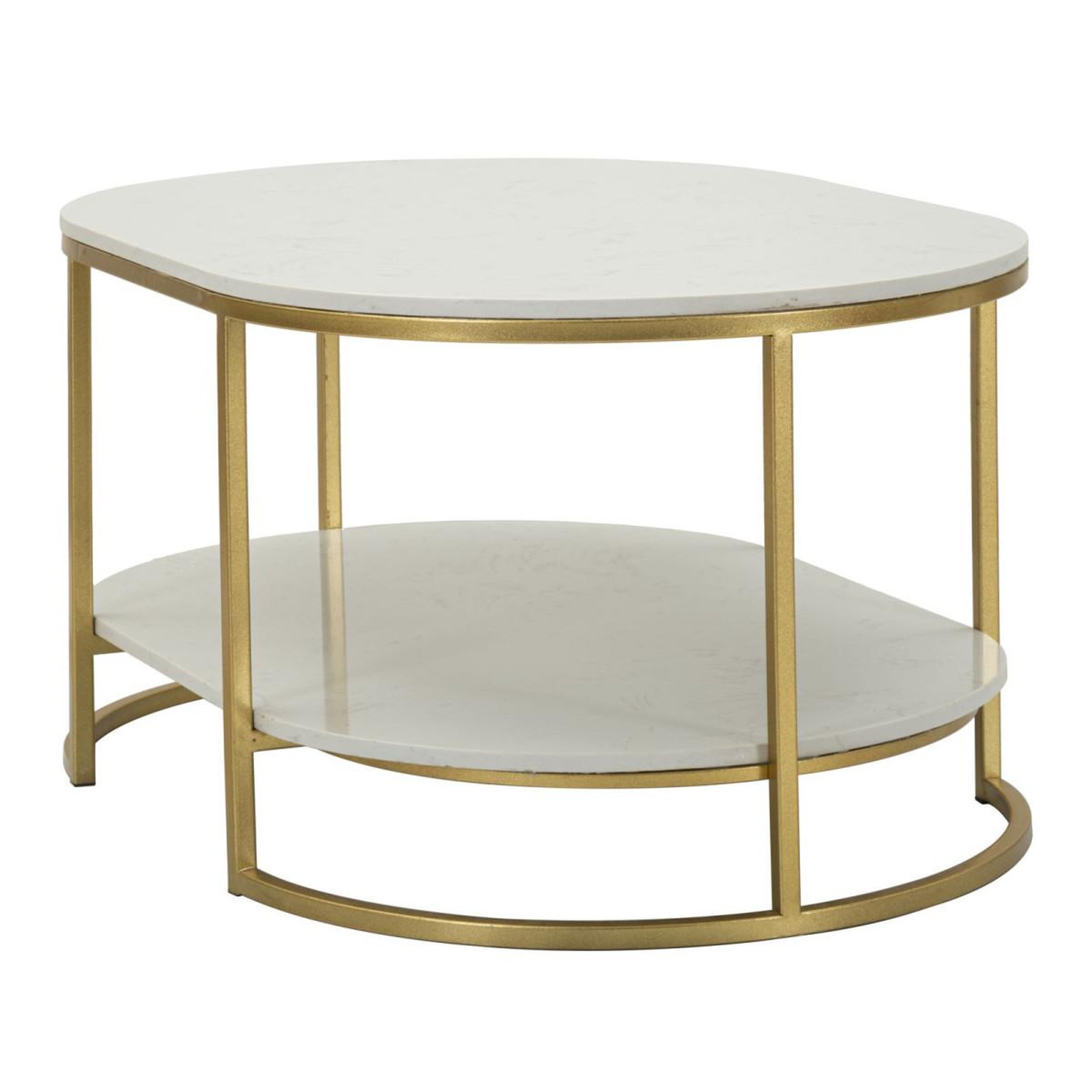 Voir la diapositive 3 : Paris Prix Table basse en marbre  izmir  90cm blanc & or