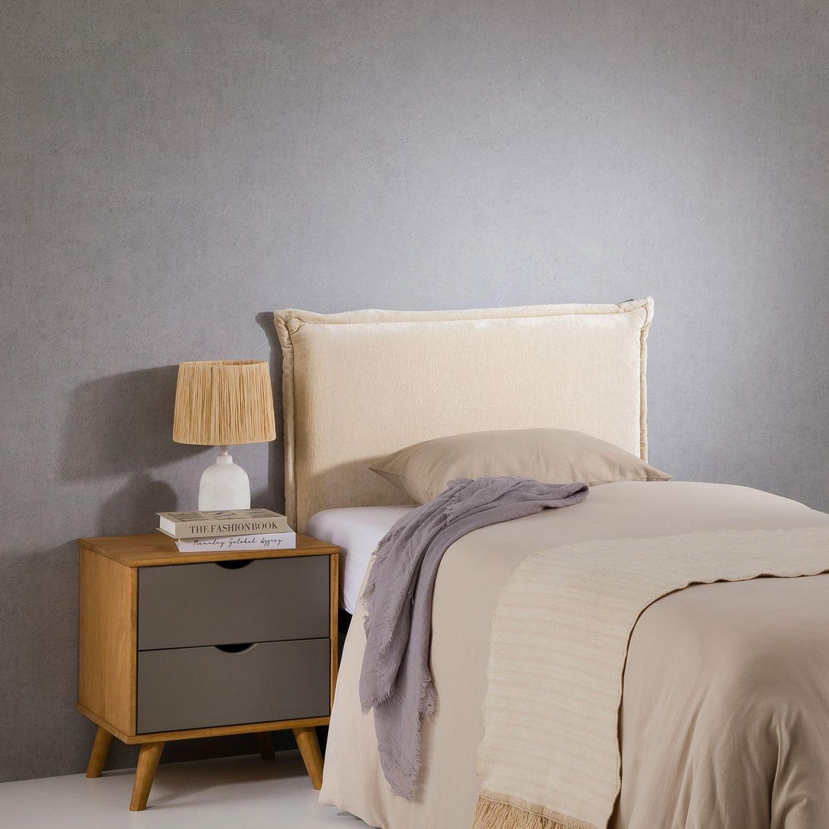 IDIMEX Tête de lit DELMO 90 sur pieds, en tissu