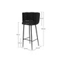 Voir la diapositive 4 : Rendez vous déco Lot de 2 chaises de bar en velours noir 75 cm-Rosy