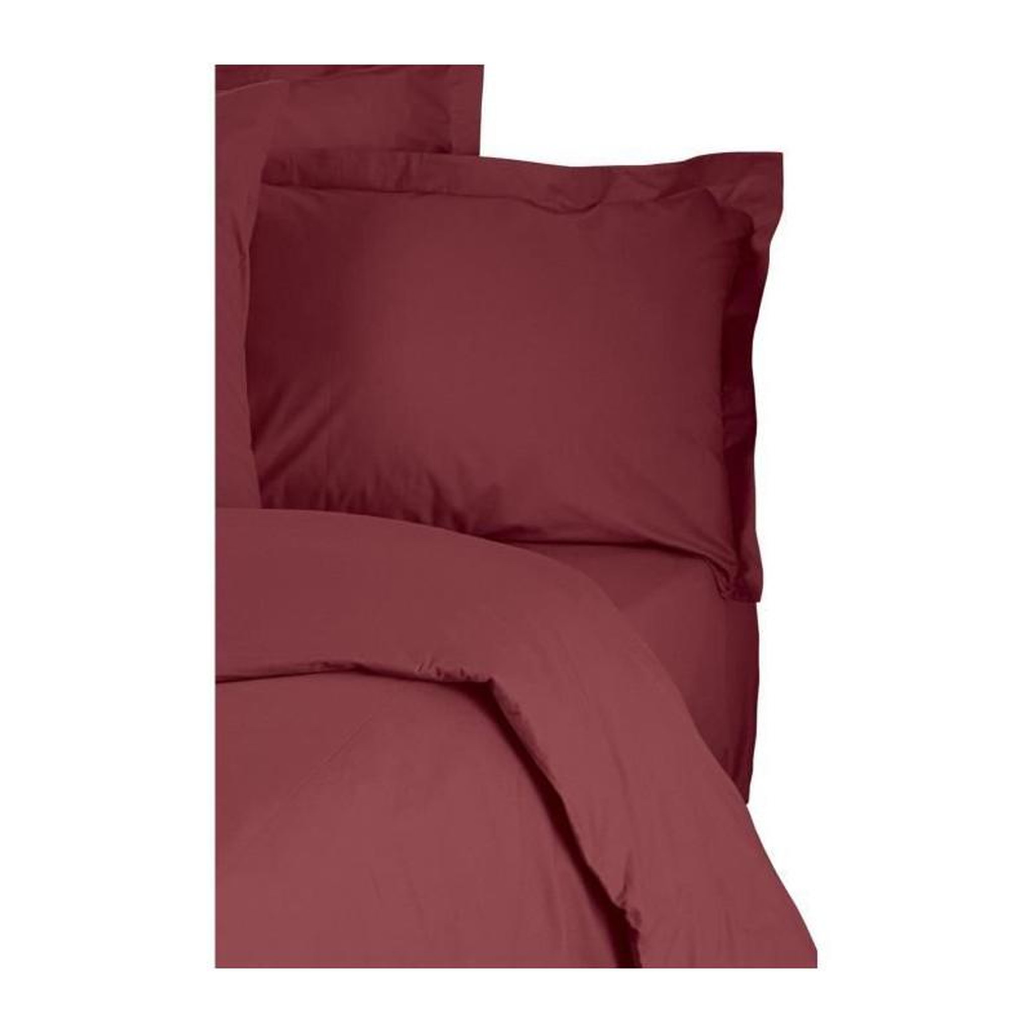 Voir la diapositive 4 : GENERIQUE Parure de lit - 1 housse de couette 220 x 240 cm + 2 taies d'oreiller 60 x 60 cm - 100% coton renforcé - Rouge