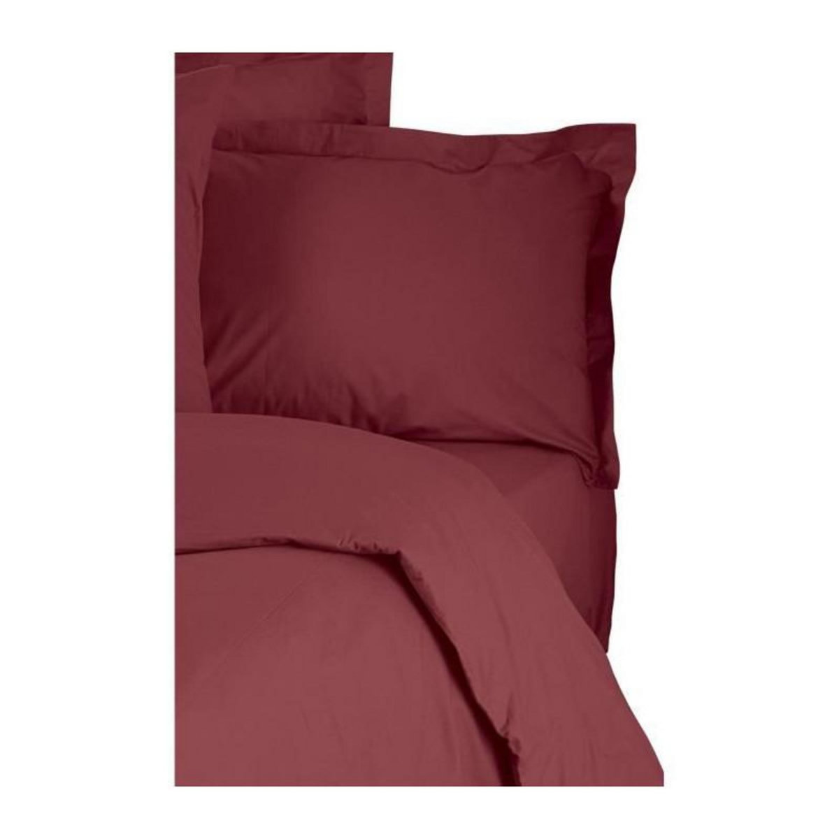GENERIQUE Parure de lit - 1 housse de couette 220 x 240 cm + 2 taies d'oreiller 60 x 60 cm - 100% coton renforcé - Rouge