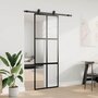 Voir la diapositive 3 : VIDAXL Porte coulissante kit quincaillerie noir 76x205 cm verre trempe