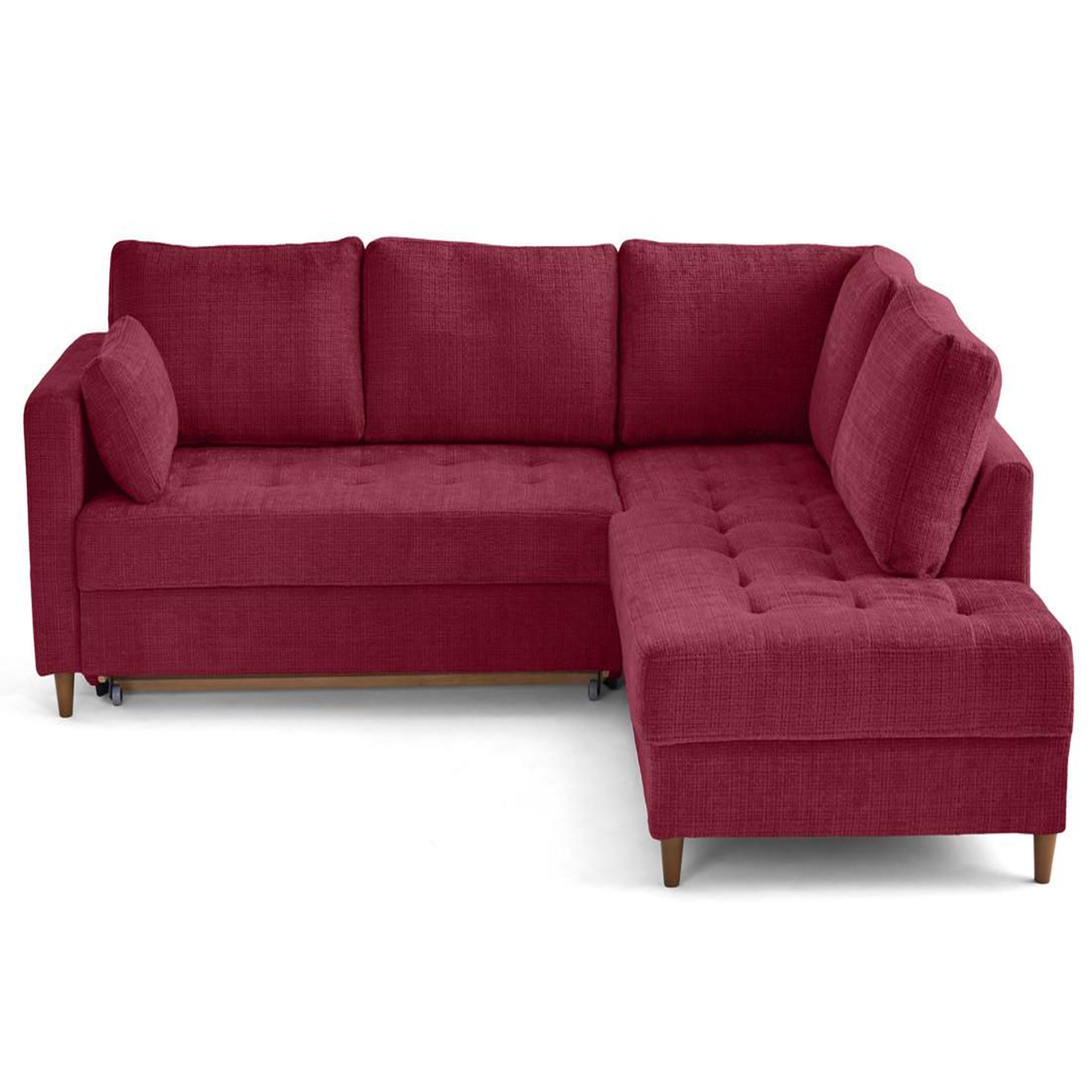 Voir la diapositive 1 : LISA DESIGN Anna - canapé d'angle droit 5 places convertible en velours texturé