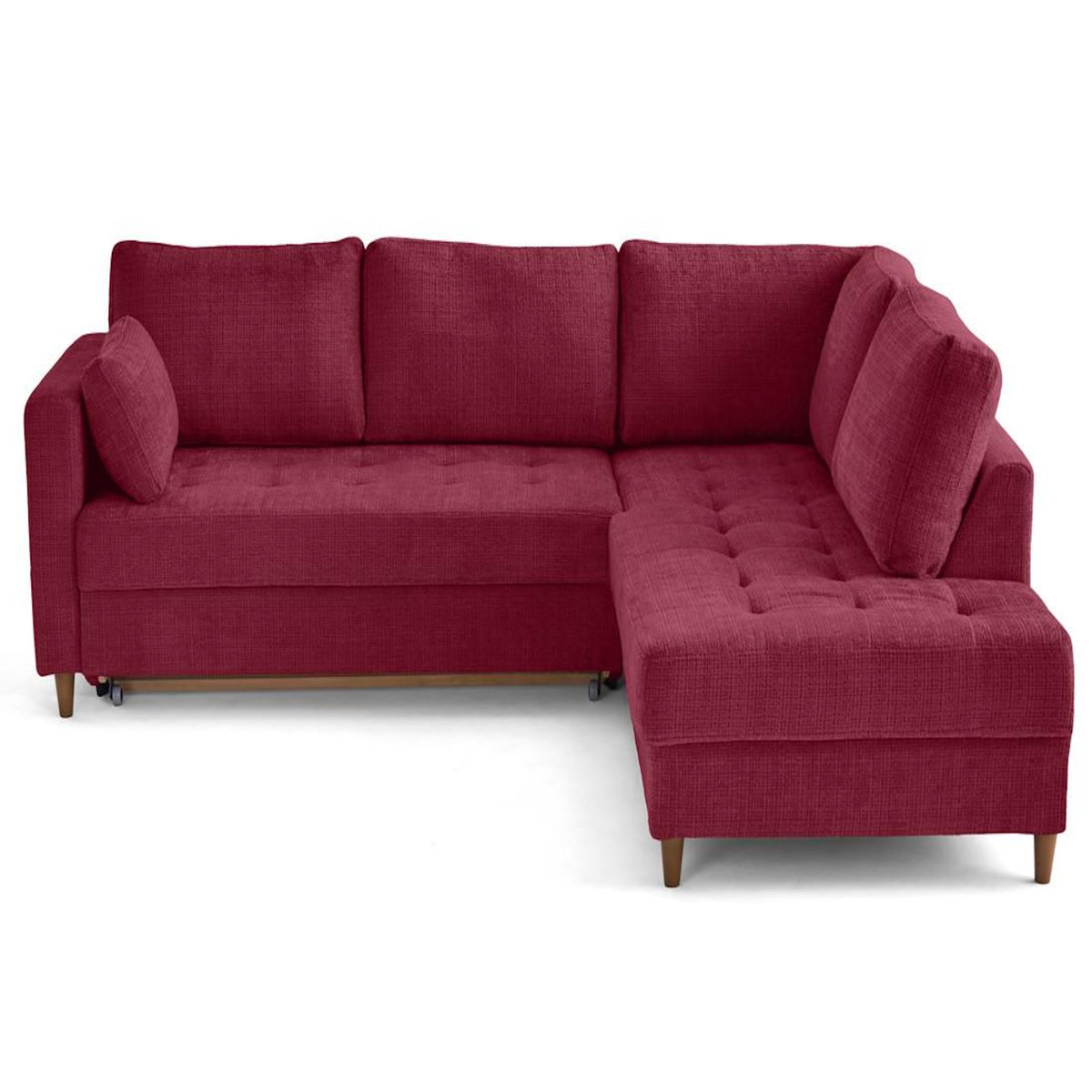 LISA DESIGN Anna - canapé d'angle droit 5 places convertible en velours texturé