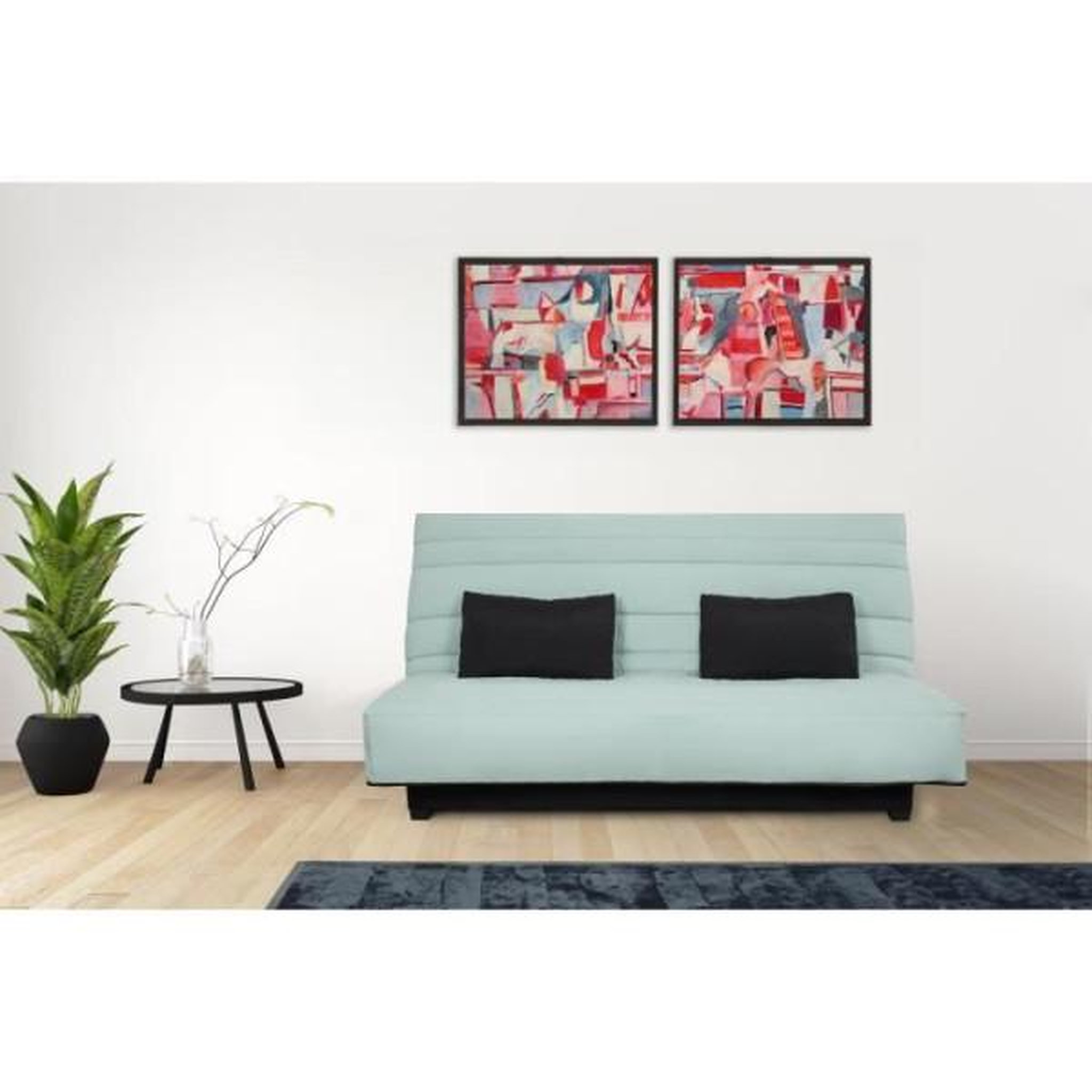 Voir la diapositive 2 : DUNLOPILLO DUNLOPILLO Banquette clic clac 2 places - Vert - ReVEUR