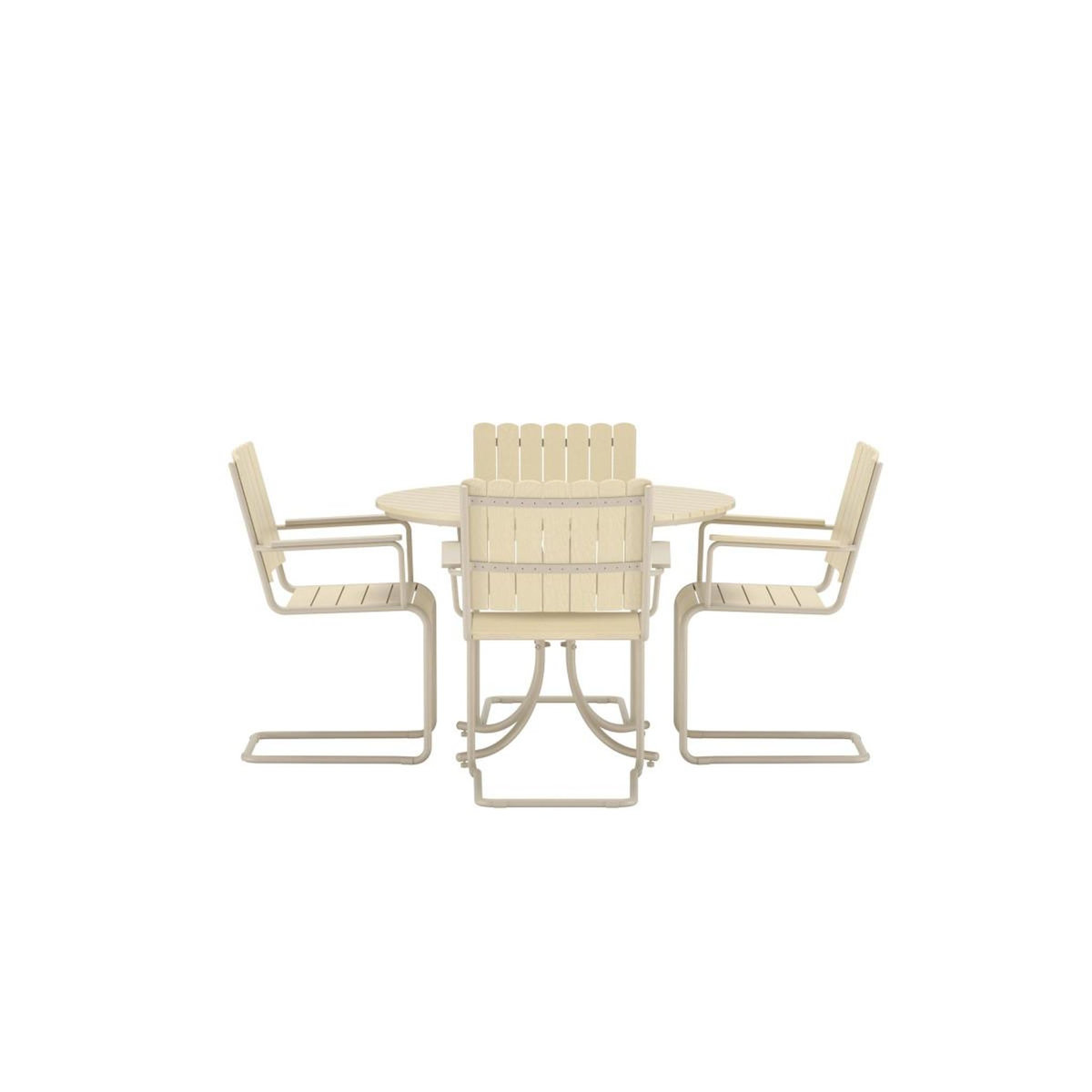 Paris Prix Ensemble Table de Jardin & 4 Chaises  Holmsund  100cm Beige