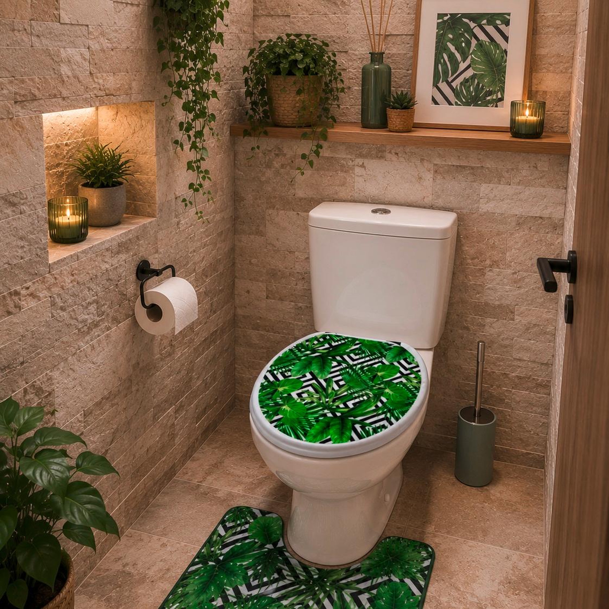 Voir la diapositive 5 : Eden Abattant wc 47 x 37 cm mdf exotique