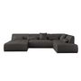 Voir la diapositive 6 : LISA DESIGN Onyx - canapé panoramique d'angle droit 7 places - en tissu