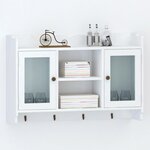 VIDAXL Vitrine murale avec etagere de Livre / DVD / Verre en MDF Blanc