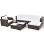 Voir la diapositive 4 : VIDAXL Salon de jardin 6 pcs avec coussins Resine tressee Marron