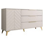Voir la diapositive 1 : BEST MOBILIER Boccioni - buffet bas - beige - 3 tiroirs et 1 porte - 154 cm