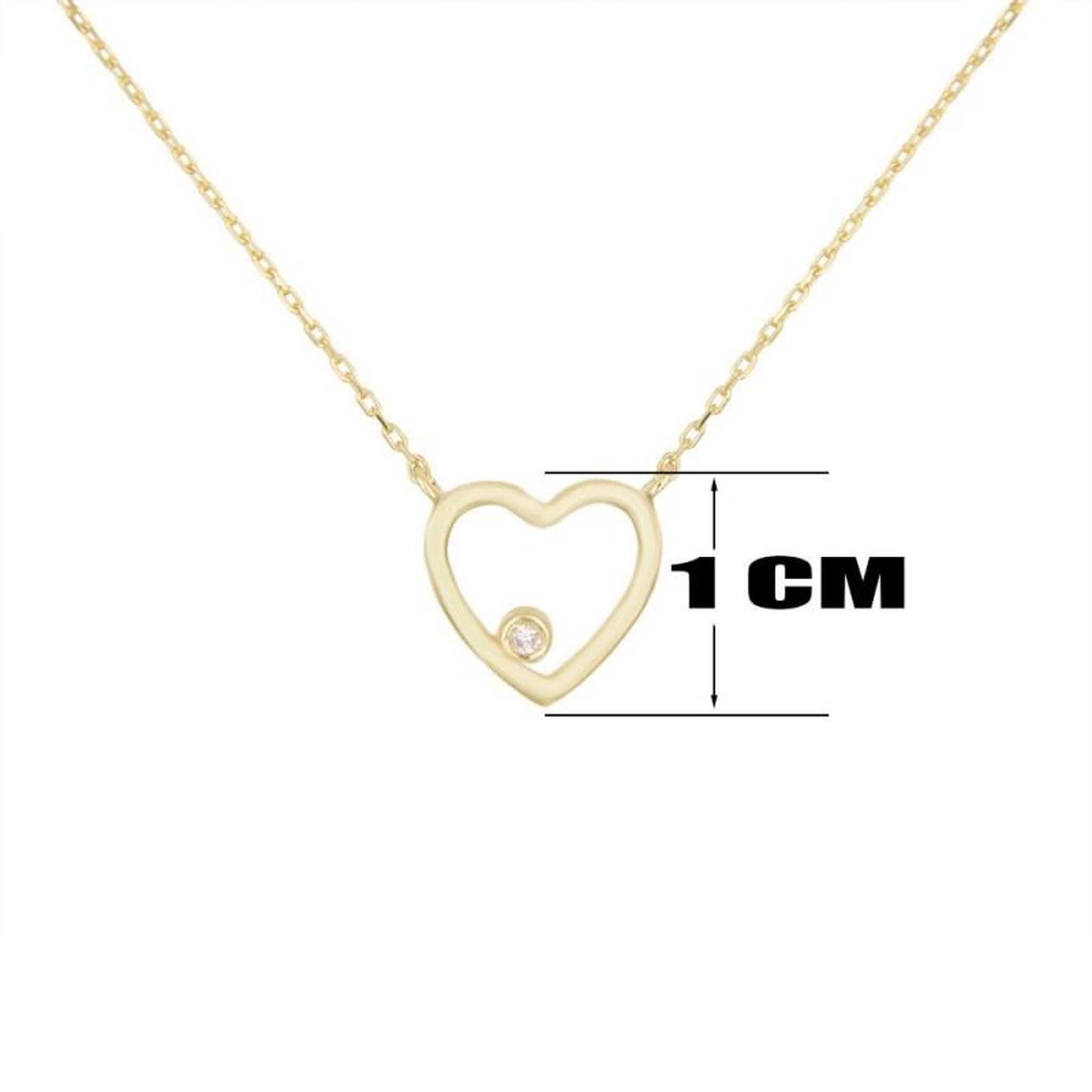 Voir la diapositive 3 : L'ATELIER D'AZUR Collier Or Jaune et Diamant Solitaire - Motif Coeur – Femme