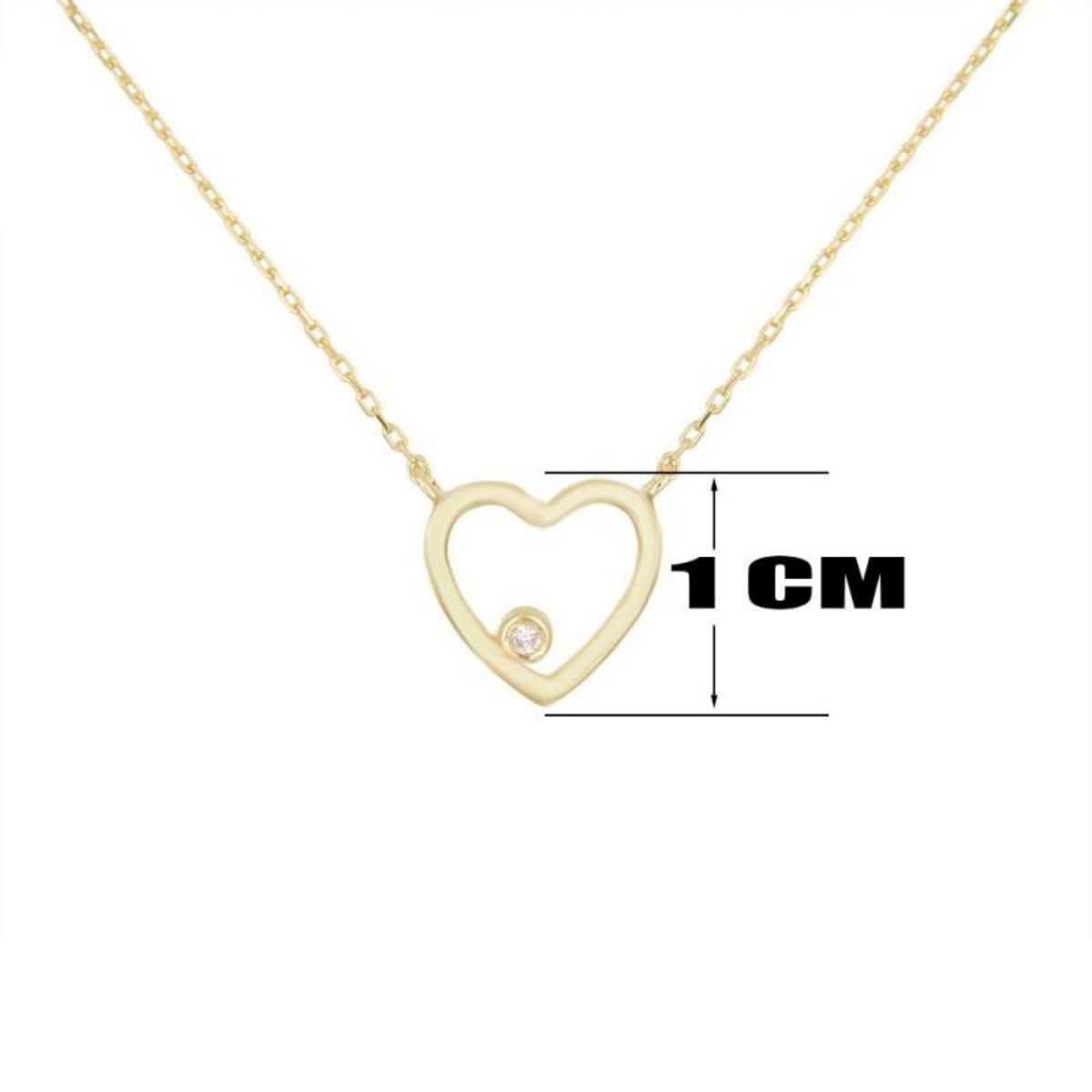L'ATELIER D'AZUR Collier Or Jaune et Diamant Solitaire - Motif Coeur – Femme