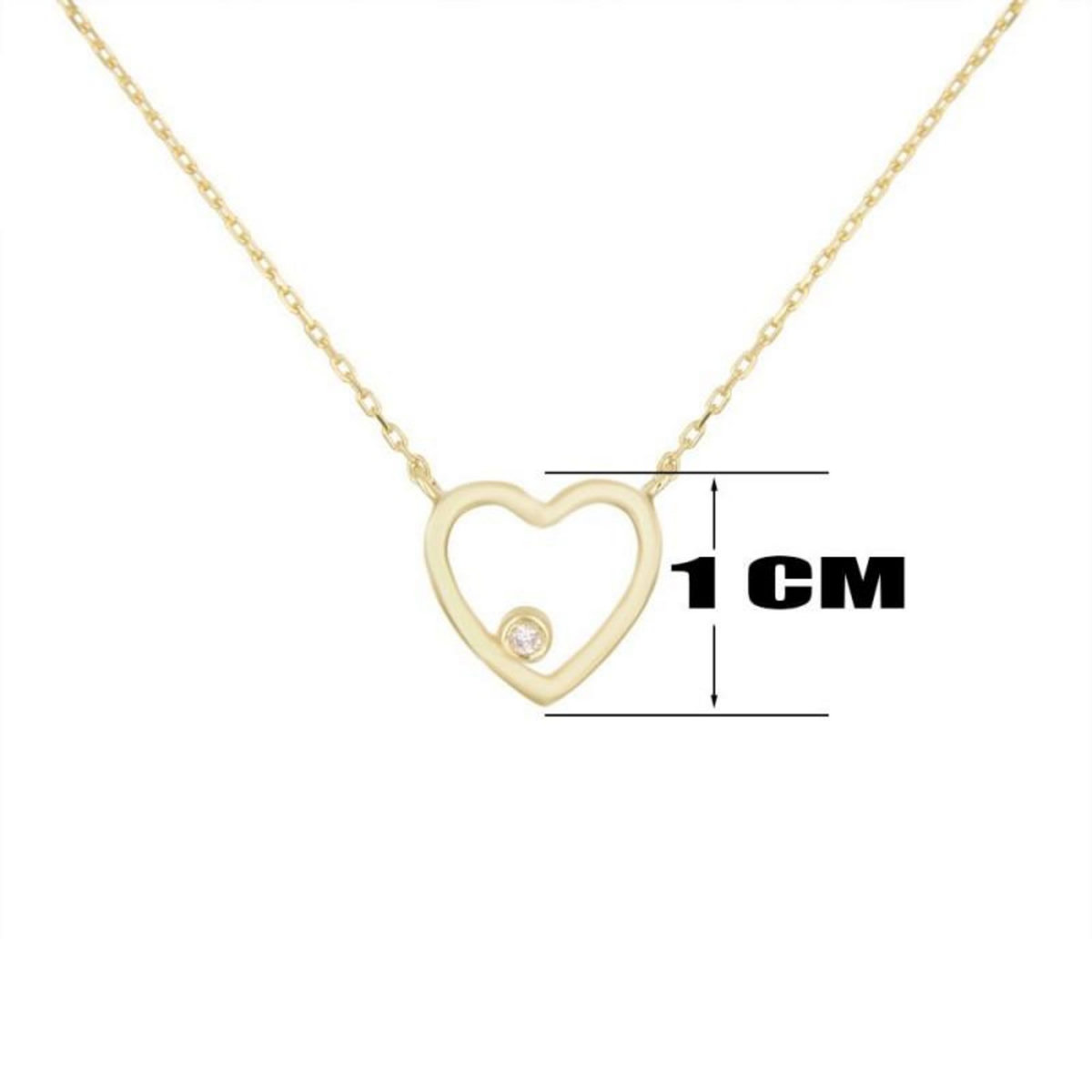 L'ATELIER D'AZUR Collier Or Jaune et Diamant Solitaire - Motif Coeur – Femme