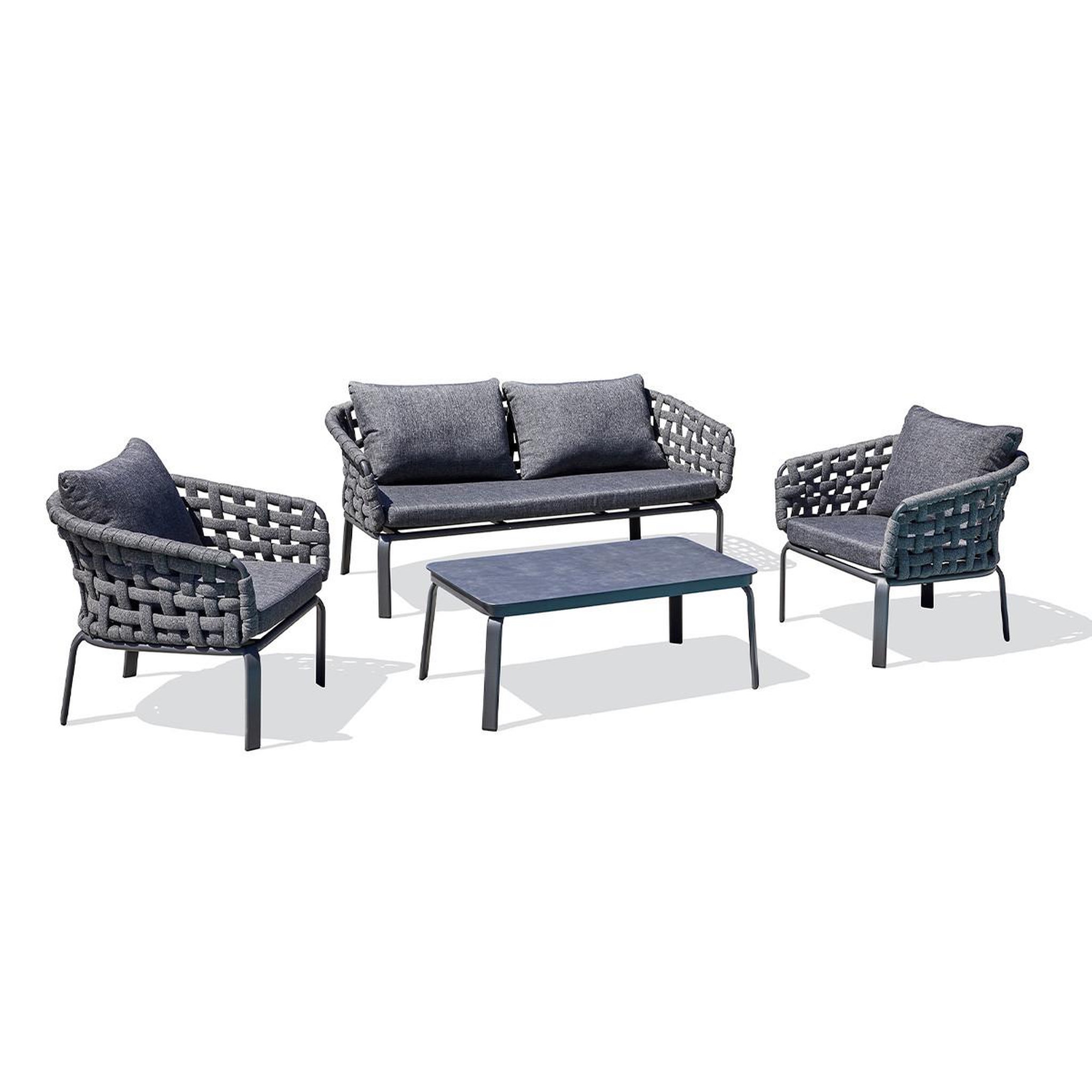 Paris Prix Salon de jardin 4 places  camargue  137cm gris anthracite