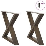 VIDAXL Pieds de table basse 2pcs acier naturel 50x(42-43,3)cm