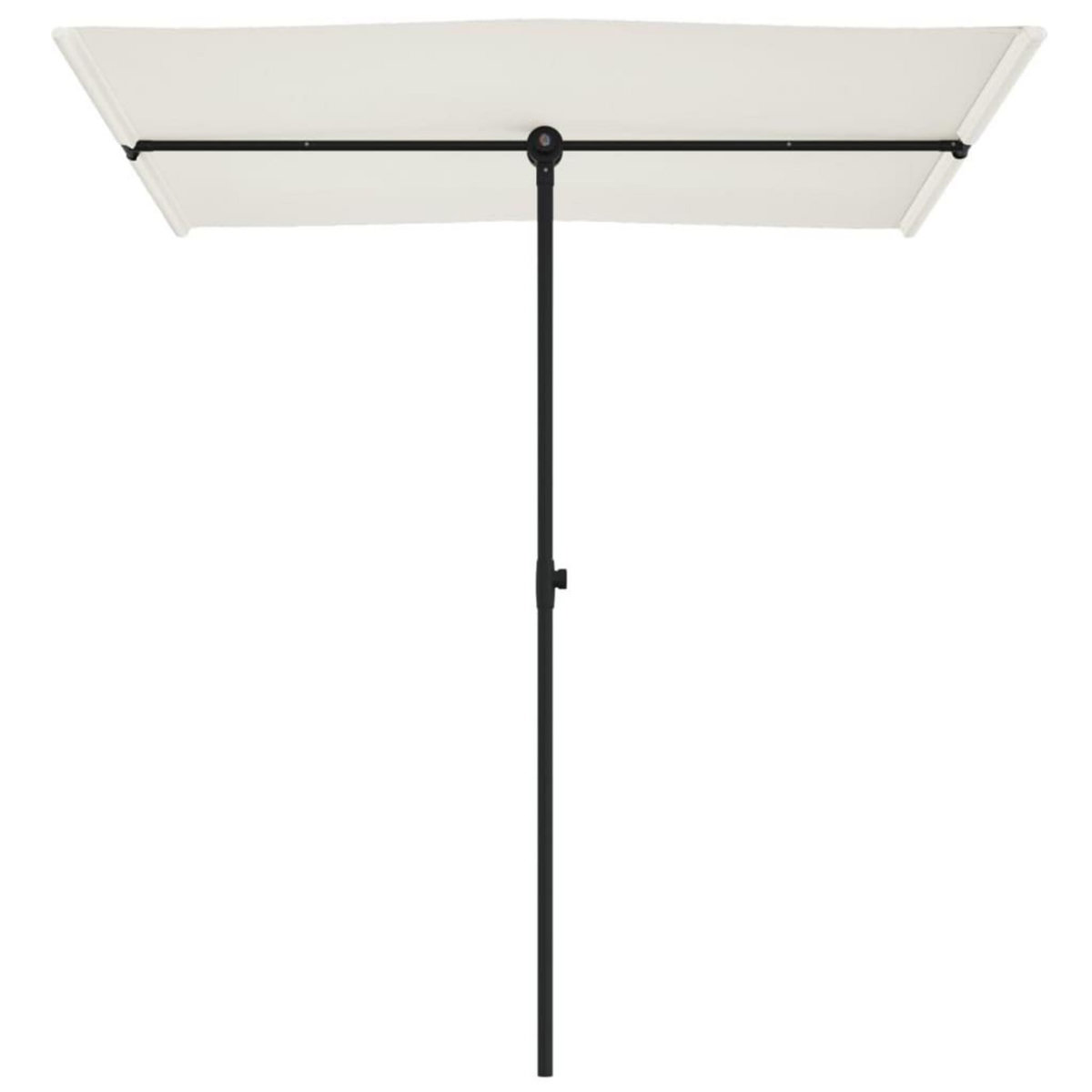 VIDAXL Parasol de jardin avec mat en aluminium 180x110 cm blanc sable