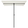 Voir la diapositive 4 : VIDAXL Parasol de jardin avec mat en aluminium 180x110 cm blanc sable