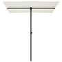 Voir la diapositive 4 : VIDAXL Parasol de jardin avec mat en aluminium 180x110 cm blanc sable