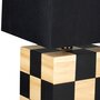 Voir la diapositive 2 : OSTARIA Lampe bois et tissu Damier