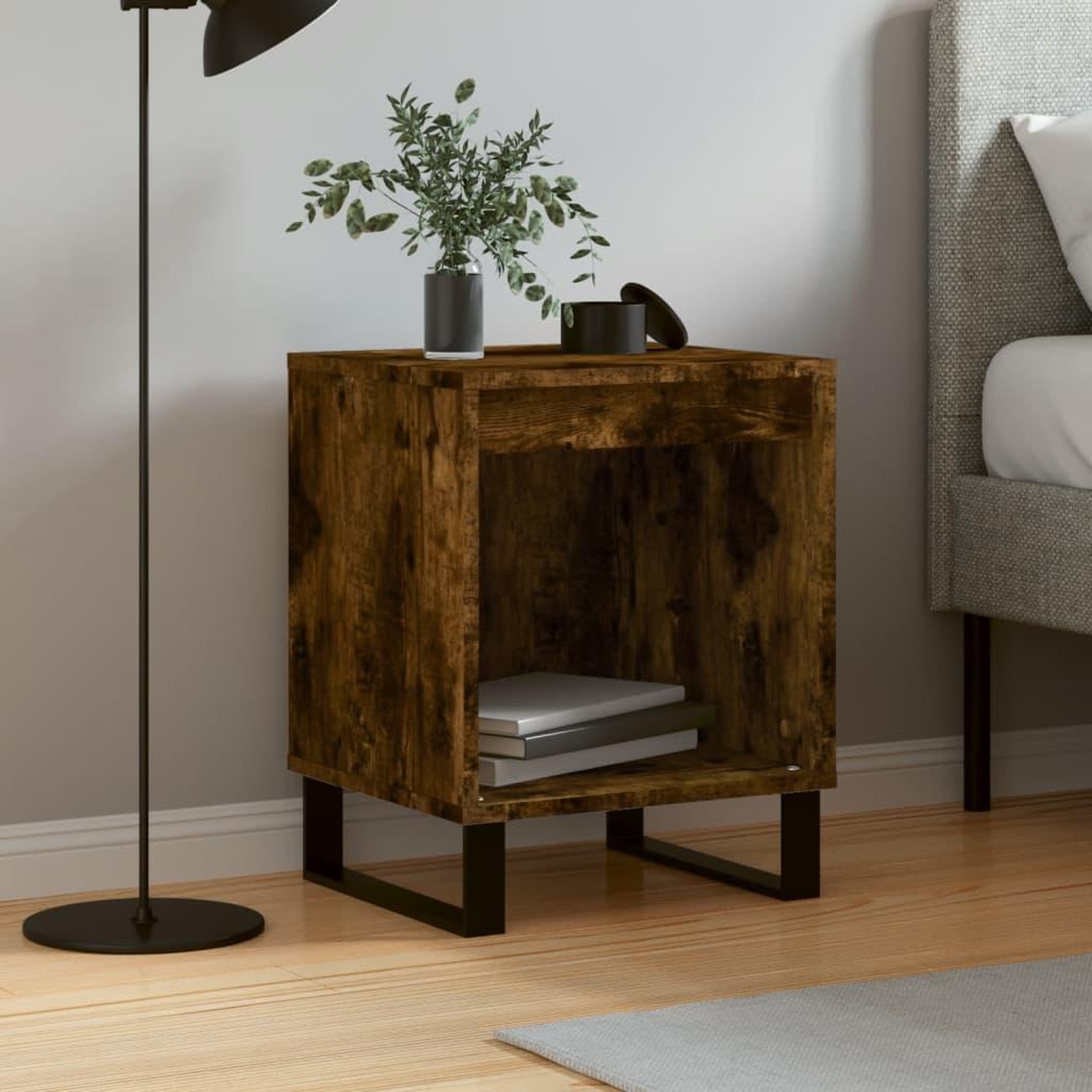 VIDAXL Table de chevet chene fume 40x35x50 cm bois d'ingenierie