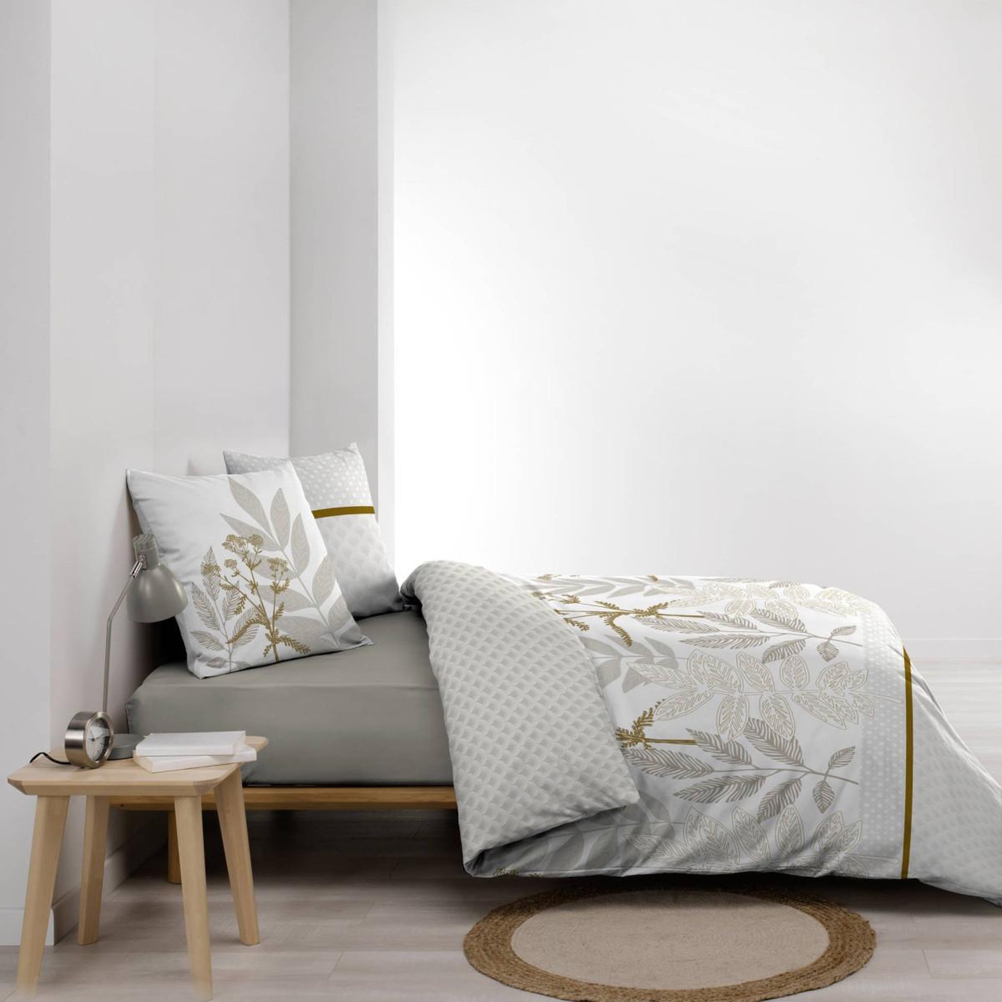 Voir la diapositive 3 : Douceur d'Intérieur Parure de lit réversible 3 pièces  raoni  240x220cm naturel