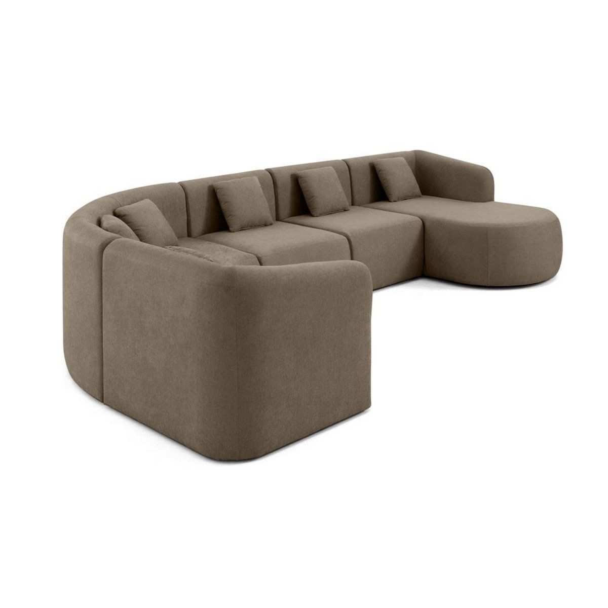 LISA DESIGN Ikare - canapé modulable d'angle droit - 6 places - en tissu