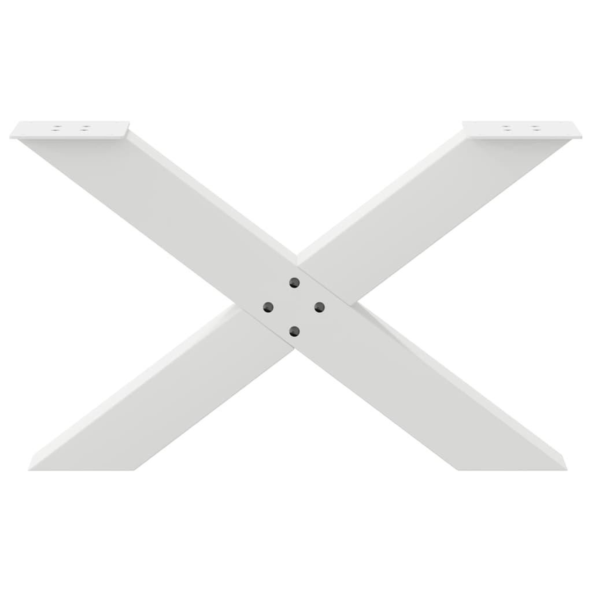 Voir la diapositive 5 : VIDAXL Pieds de table basse forme de X 2 pcs blanc 70x(42-43) cm acier