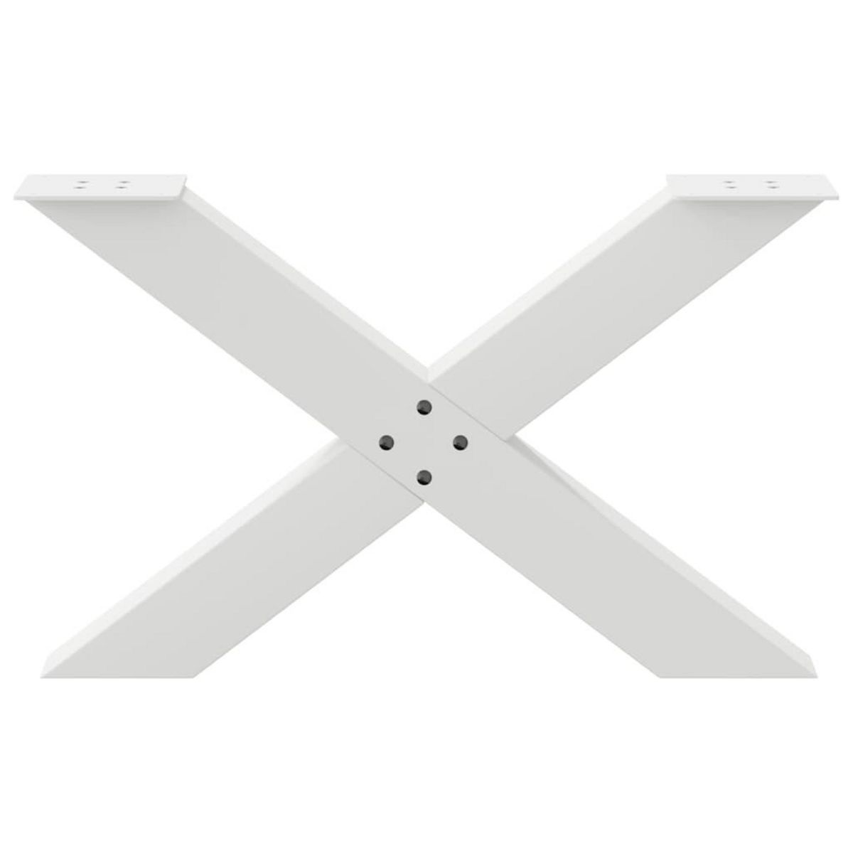 VIDAXL Pieds de table basse forme de X 2 pcs blanc 70x(42-43) cm acier