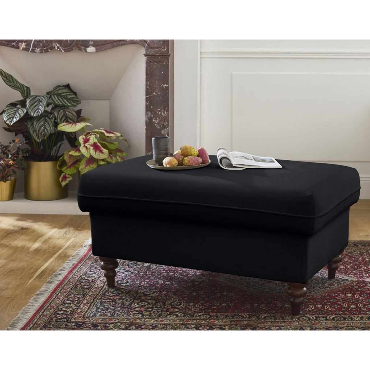 BEST MOBILIER Flamingo - pouf en velours