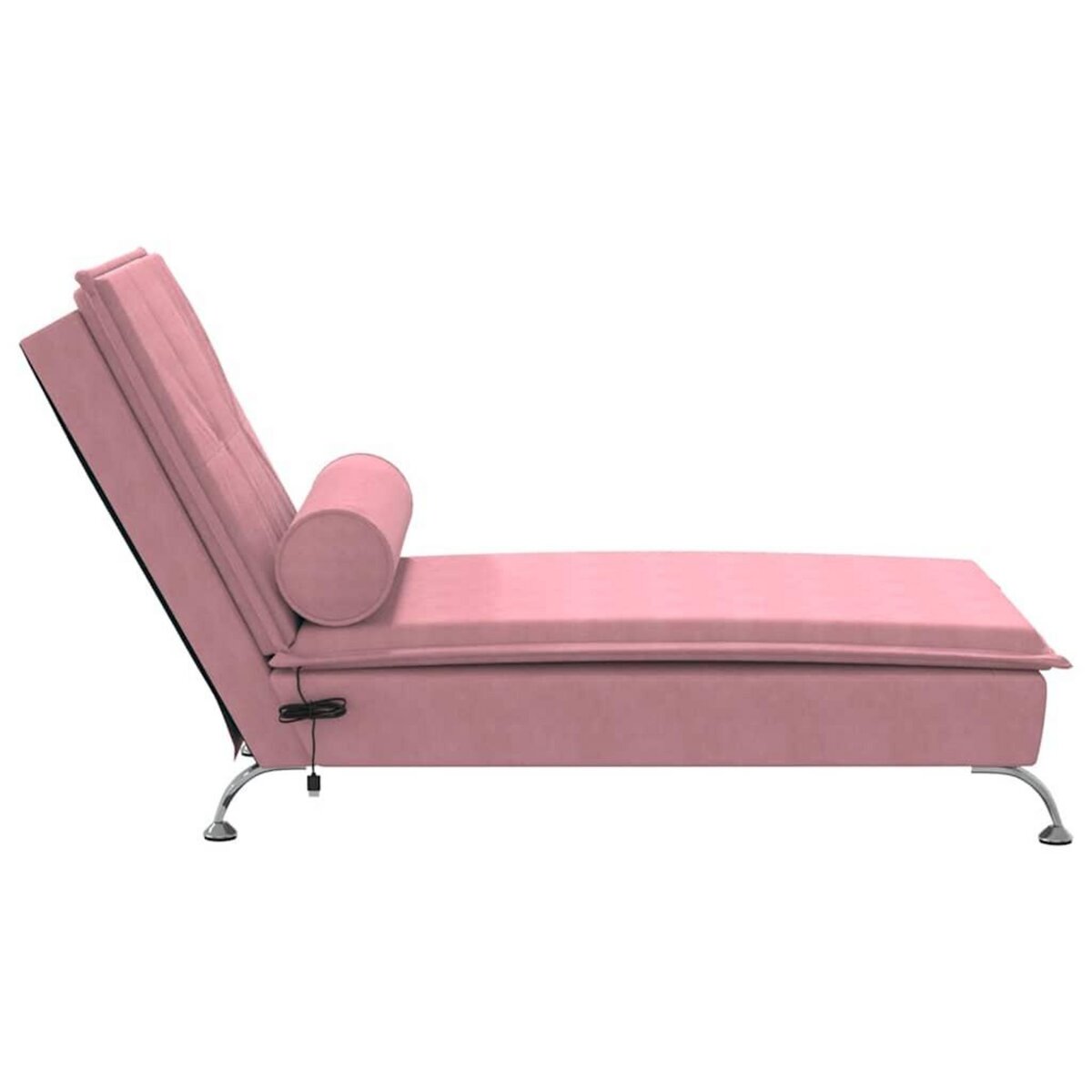 VIDAXL Chaise longue de massage avec traversin rose velours