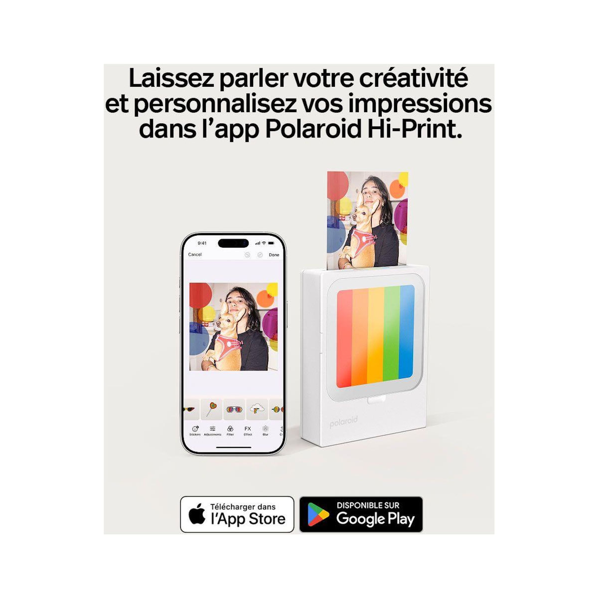 POLAROID Imprimante photo portable Polaroid Hi Print 3x3 Pocket Photo Print