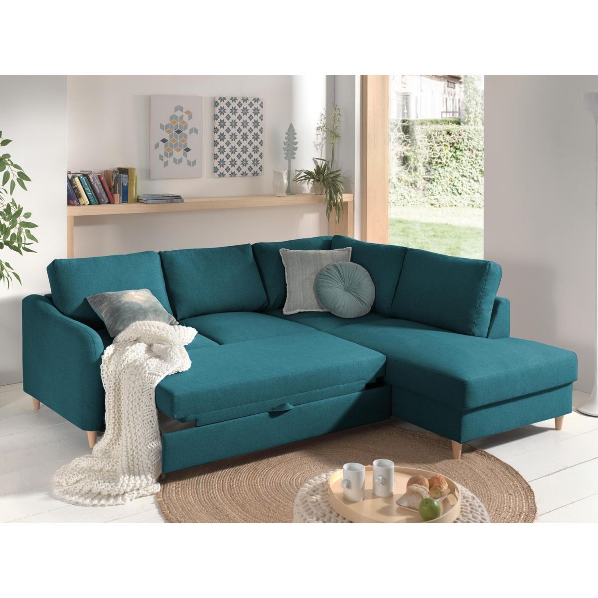 LISA DESIGN Will - canapé d'angle droit - convertible - 5 places - en tissu