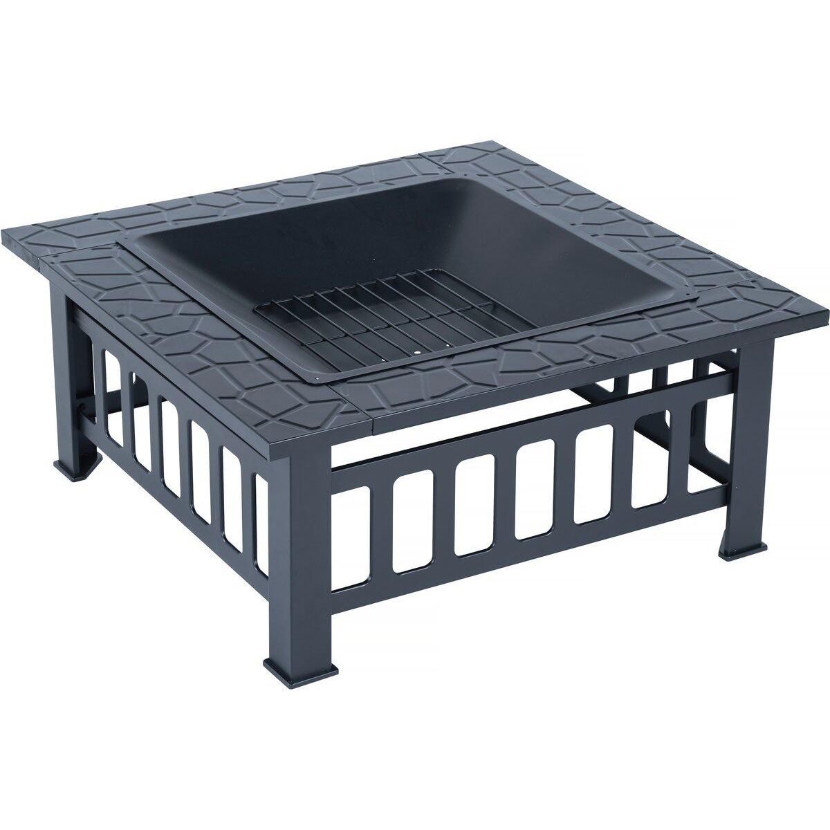 Habitat et Jardin Brasero barbecue 3 en 1 avec couvercle anti braise  Flaméo  - Noir