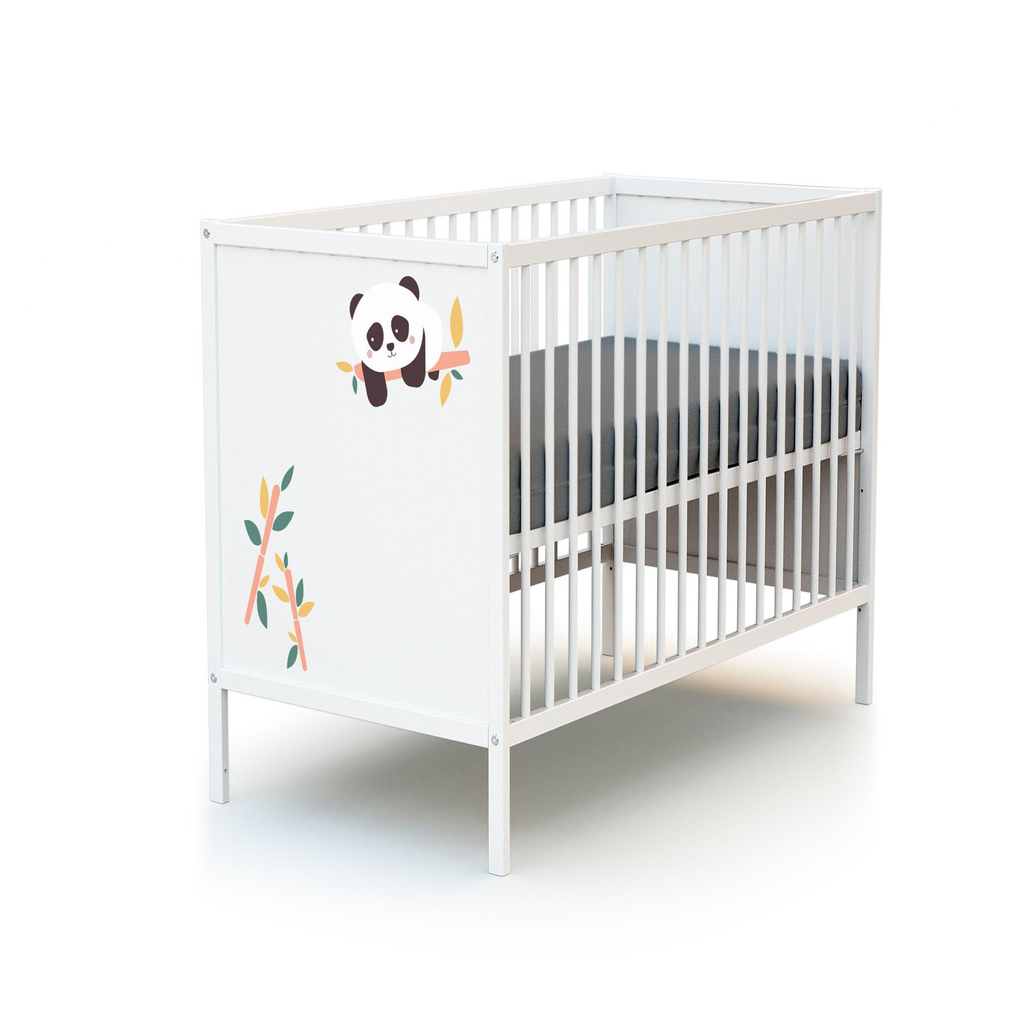 Voir la diapositive 2 : WEBABY Lit bébé en bois 60x120 cm ALBA