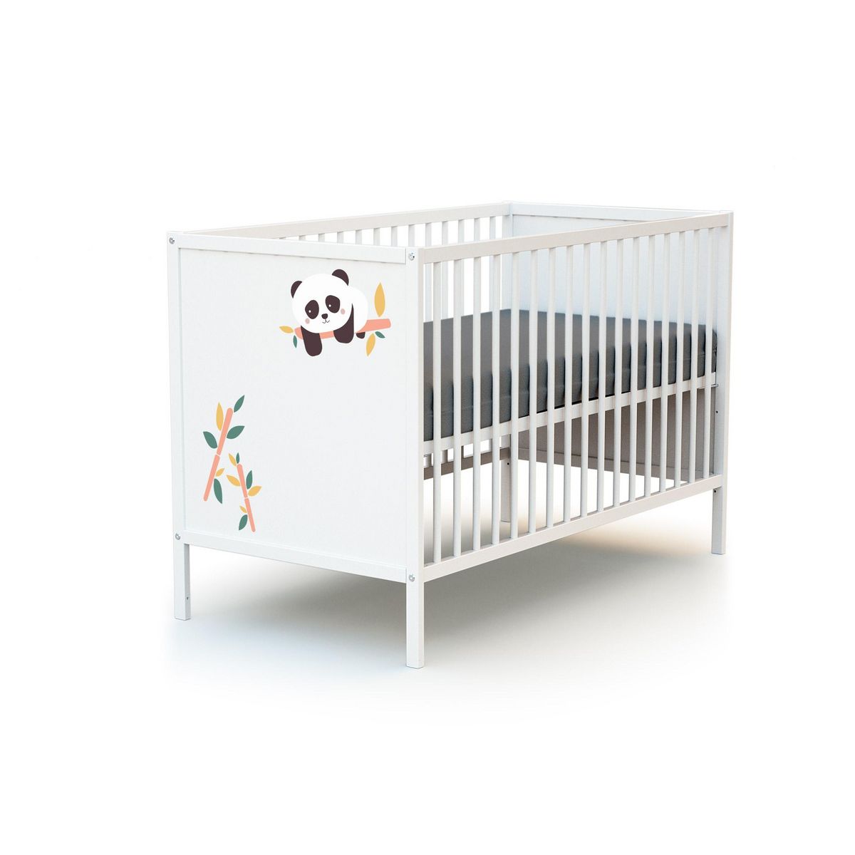 WEBABY Lit bébé en bois 60x120 cm ALBA