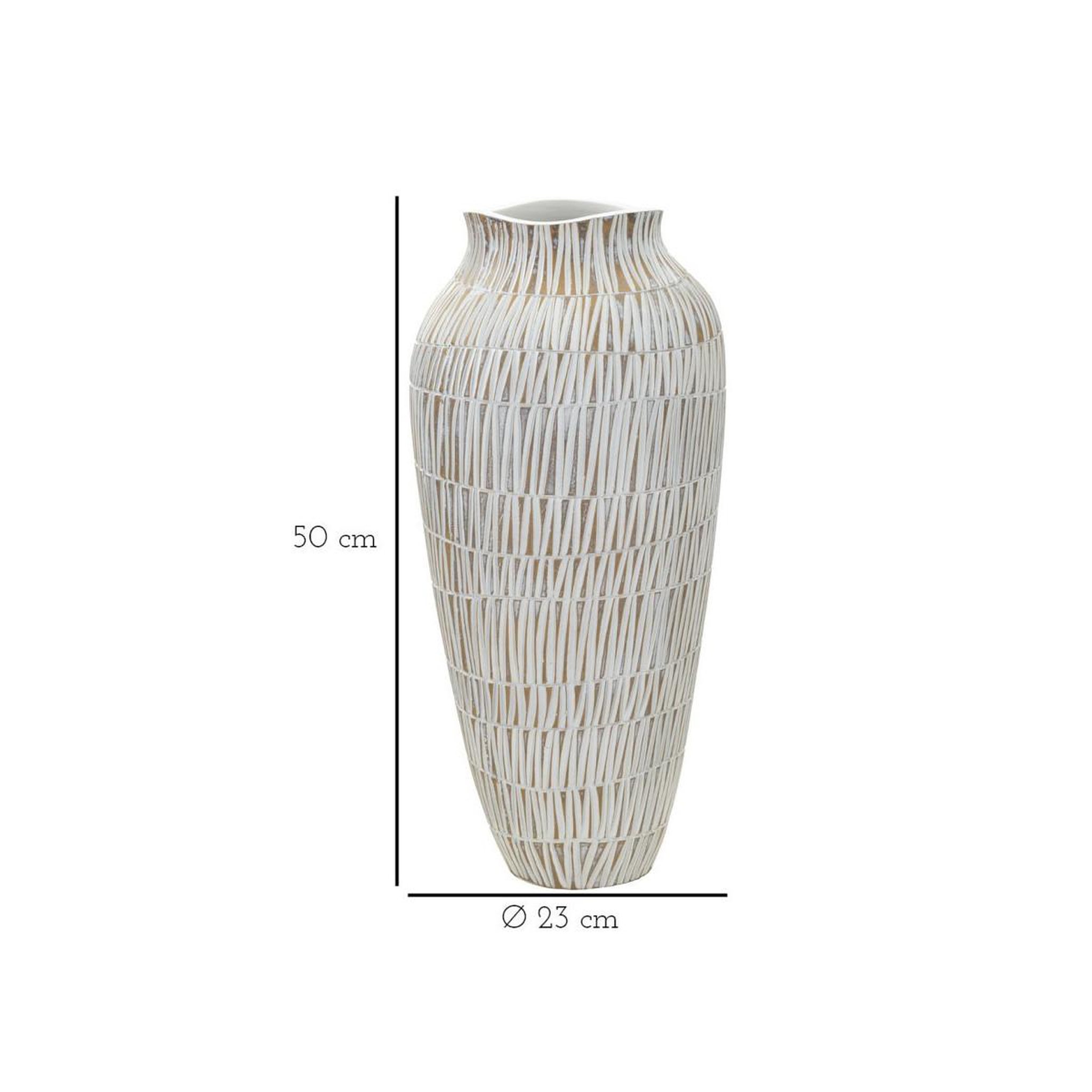 Voir la diapositive 6 : Paris Prix Vase déco en résine  stiky  50cm or & blanc