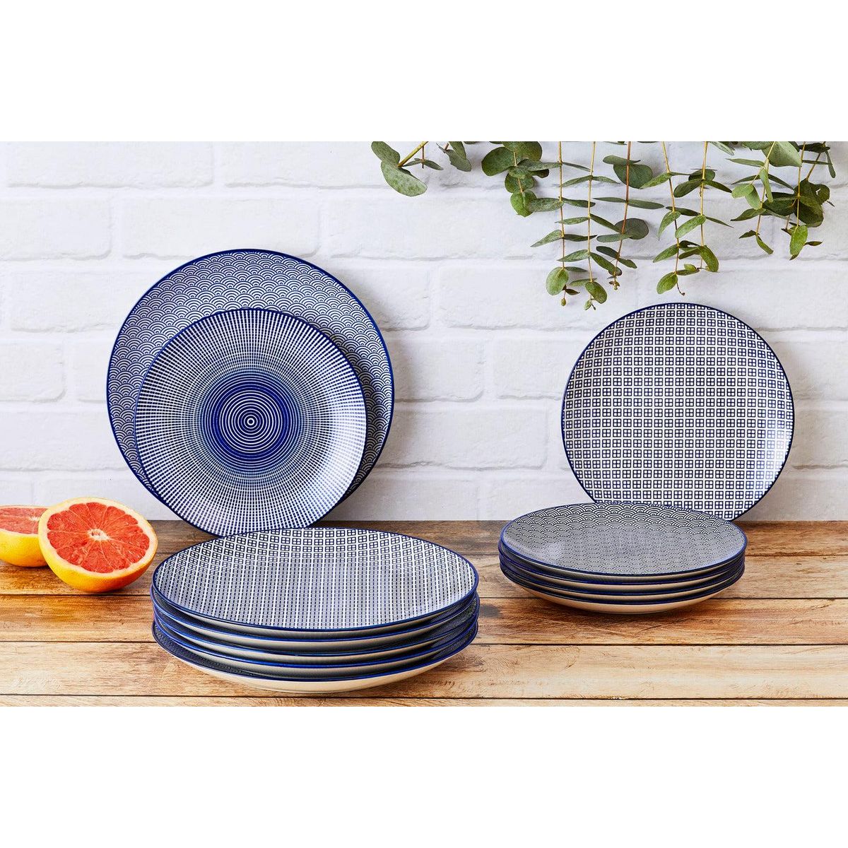 BJORN Assiette PATTERN Ø21cm - 6 pièces - Dark blue