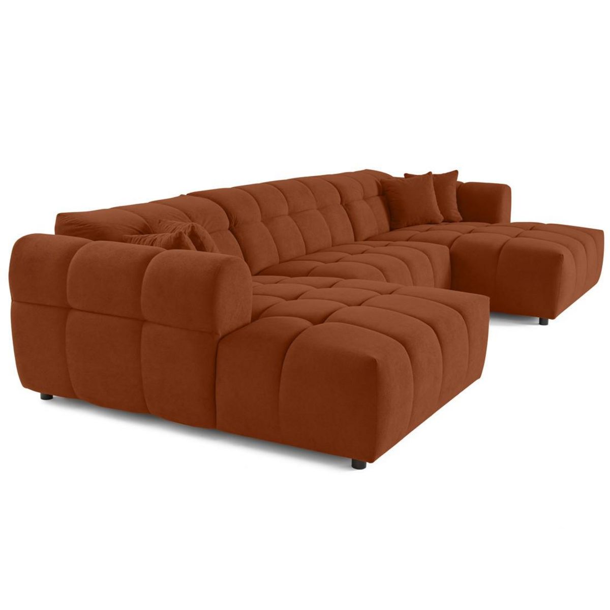 LISA DESIGN Ray - canapé panoramique en u 7 places en tissu texturé