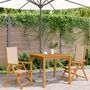 Voir la diapositive 3 : VIDAXL Chaises de jardin lot de 2 beige bois d'acacia massif et tissu