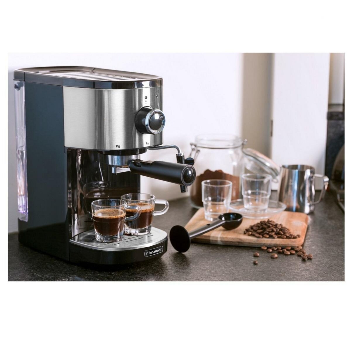 Bestron Machine à expresso 15 bars argent - AES800STE