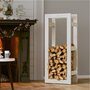 Voir la diapositive 3 : VIDAXL Support pour bois de chauffage Blanc 41x25x100 cm Bois de pin