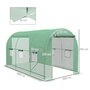 Voir la diapositive 3 : OUTSUNNY Serre de jardin tunnel surface sol 8 m² 4L x 2l x 2,05H m châssis tubulaire renforcé porte zippée 6 fenêtres enroulables vert