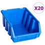 Voir la diapositive 1 : VIDAXL Bacs de rangement empilables 20 pcs bleu plastique