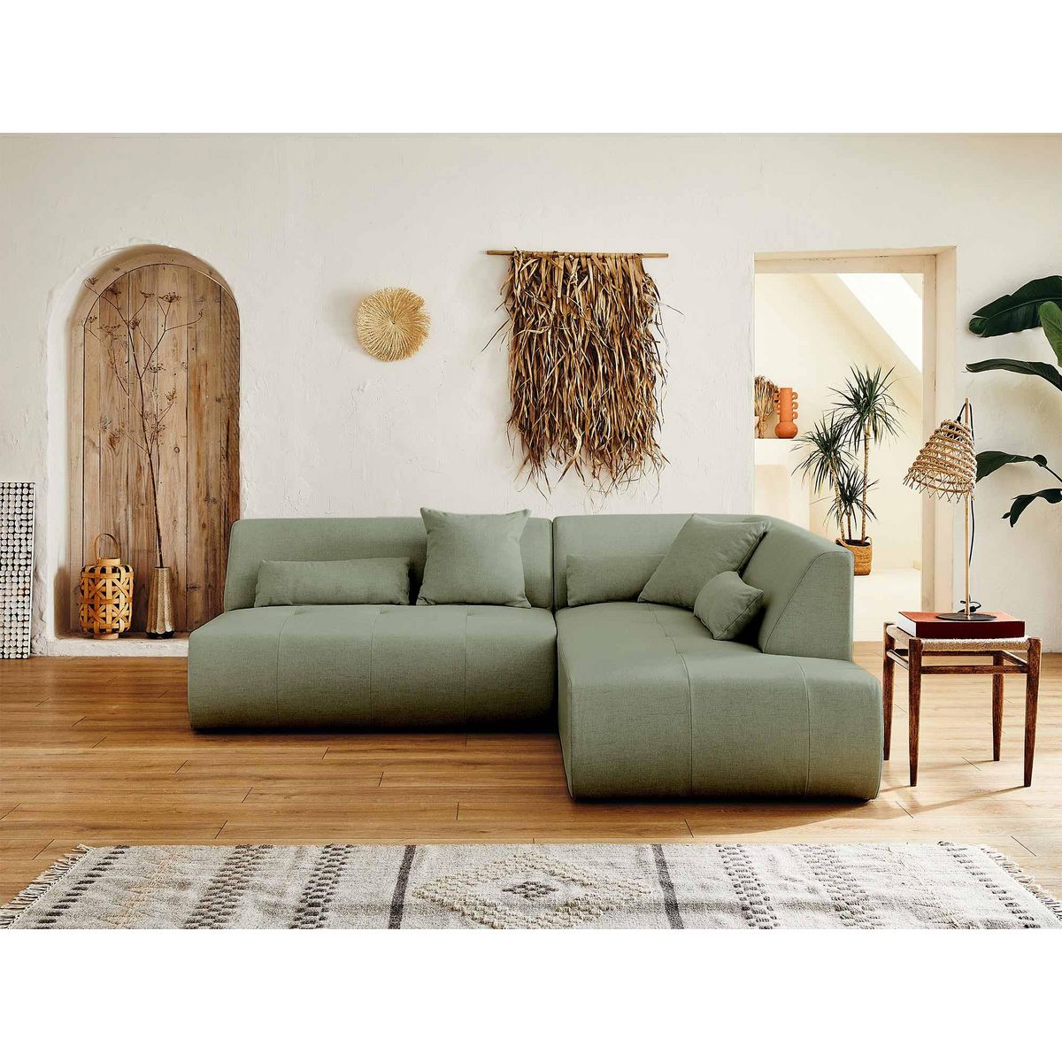 LISA DESIGN Onyx - canapé modulable d'angle droit 5 places - en tissu