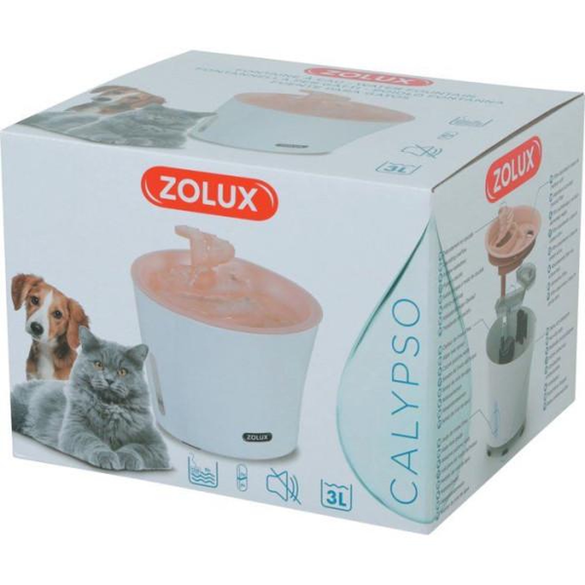 Voir la diapositive 6 : Zolux Fontaine a eau - ZOLUX - Calypso pour chat et chien - 3 L - Avec 2 filtres inclus - Rose
